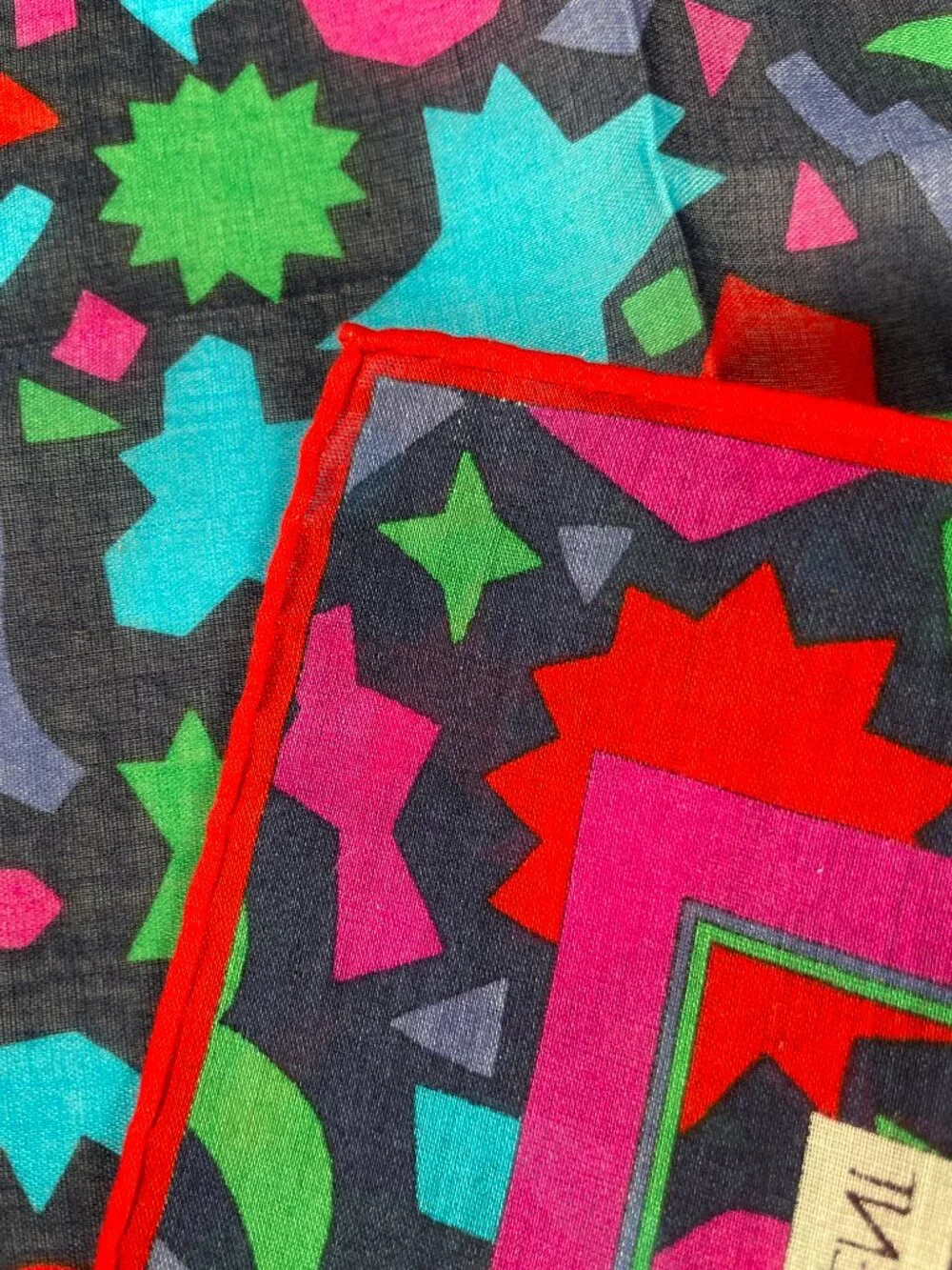 Vintage Yves Saint Laurent Lightweight Cotton Geometric Scarf